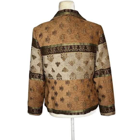 Vintage Courtenay Tapestry Blazer Fall Floral Jacquard Jacket Sz 12 - Picture 5 of 10